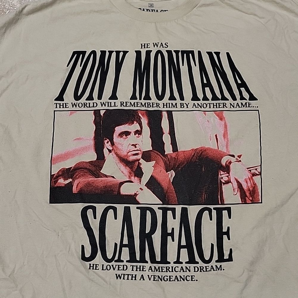 SCARFACE TONY MONTANA MENS TEE SIZE 3XL